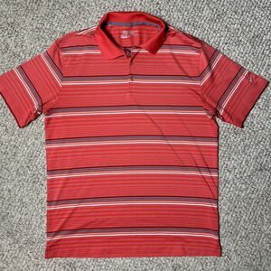 Nike Tour Performance Dri Fit Polo Shirt Men’s Large Golf Red Stripes